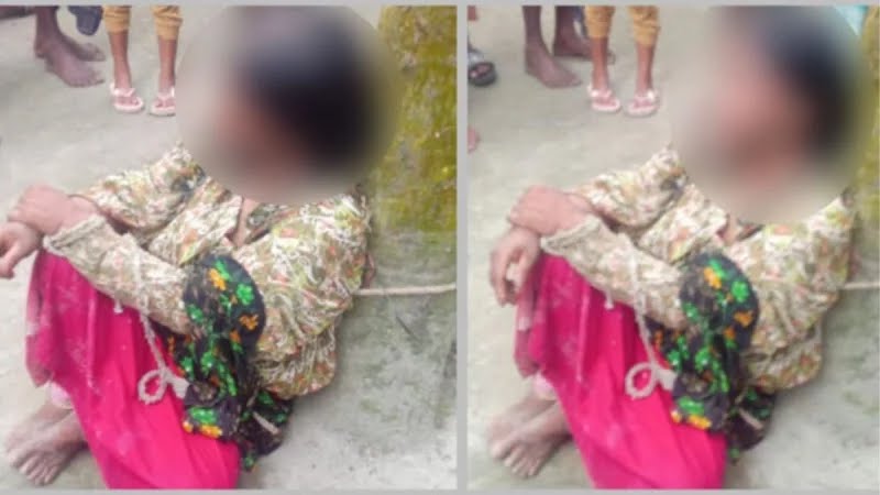 গাইবান্ধার পলাশবাড়ীতে নারী নি/র্যাতন, গাছে বেঁধে চুল কেটে জুতার মালা পড়িয়ে তা/চ্ছিল্য
